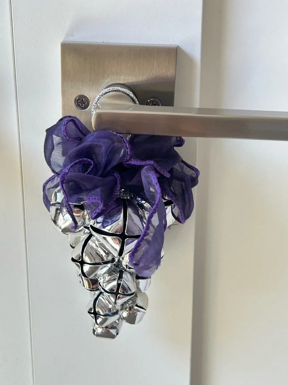 Pottery Barn Silver Jingle Bell Garland and Door Hanger